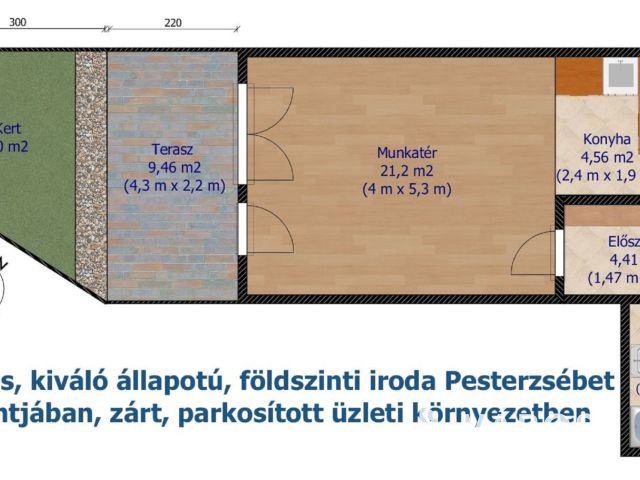 37 m2-es kiváló állapotú iroda Pesterzsébet központjában